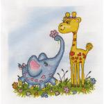 Набор для вышивания «Жираф и слоник» 21,5 * 21,5 см