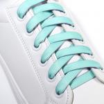 Шнурки для обуви, пара, плоские, двусторонние, 8 мм, 120 см, цвет лавандовый/мятный