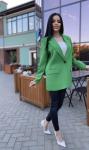 Женская Одежда 10501 "Однотонный -Пуговицы"Зеленая