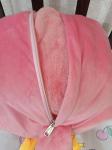 Игрушка-подушка с пледом - Сова розовая