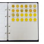 Альбом для монет на кольцах 225 х 265 мм, "Памятные монеты РФ", обложка ламинированный картон, 13 листов и 13 цветных картонных вставок