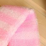 Мочалка банная с ручками "Стандарт" бело-розовая 45 см(без ручек), с поролоном, Добропаровъ
