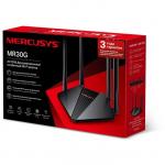 Wi-Fi роутер Mercusys MR30G AC1200, 1167 Мбит/с, 2 порта 1000 Мбит/с, чёрный