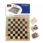 Настольная игра 2 в 1 шахматы, шашки, дерев.,  игр. поле 25х25 см, кор.