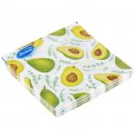 Салфетки бумажные 33х33см "Лилия", 2-х слойные, 20 штук в упаковке, Авокадо