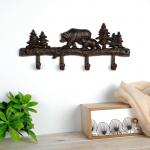 Крючки декоративные металл "Медведь с медвежонком в лесу" 14,5х33х2,5 см