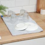 Коврик для сушки посуды Доляна «Лофт», 38_50 см, микрофибра, цвет светло-серый