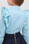 Блузка для девочки SP0422 длинный рукав Голубой