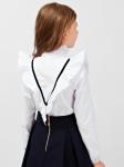 Блузка для девочки с бархатной лентой SP0622 Бело-синий