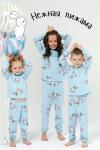 Детская пижама с брюками Степашка с начесом Голубой