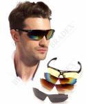 SF 0156 Очки спортивные солнцезащитные с 5 сменными линзами в чехле, черные (Sport Sunglasses, black)