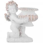 169-578 фигурка декоративная "ангел с чашей" цвет: бронза высота=31см