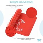 Антискользящий резиновый коврик ROXY-KIDS для ванны, 34х58 см, цвет красный