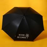 Зонт-трость NO RAIN - NO FLOWERS, 8 спиц, d = 90 см, цвет чёрный