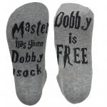 ГАРРИ ПОТТЕР | Укороченные носки "Мастер дал Добби носок! Добби Свободен!", р-р 39-43 (серый)