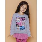 Свитшот LOL д/д футер ГЛИТТЕР серый меланж фатин 116