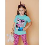 Футболка LOL д/д с кор.рук. ГЛИТТЕР бирюзовая 116