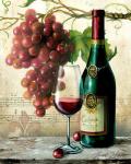 Крепкое красное вино и виноград