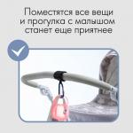 Карабин на липучке для сумки на коляску, металлический, цвет синий