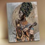 Картина по номерам с поталью 40 * 50 см «Африканская девушка» 21 цвет