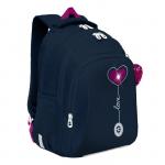 Рюкзак школьный, 40 х 27 х 20 см, Grizzly 361, эргономичная спинка, отделение для ноутбука, синий RG-361-2_3
