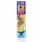 Алмазная мозаика 5D «Бабочка на подсолнухе» 30 * 30 см, без подрамника, частичное заполнение