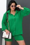 Женский костюм с шортами 52287 (шорты + рубашка) Зеленый