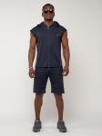 Спортивный костюм летний мужской темно-синего цвета 22610TS