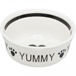 TRIXIE 24401 Миска YUMMY, керамика, 0,6л/15 см, белый/черный