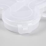 Шкатулка пластик для мелочей "Сумочка мишка" прозрачная 11 отделений 18,8х15х1,8 см