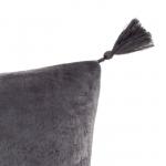 Чехол на подушку с кисточками Этель цвет серый, 45х45 см, 100% п/э, велюр