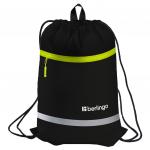 Мешок для обуви 1 отделение Berlingo Basic yellow, 360*460 мм, светоотражающая лента, карман на молнии, MS230101