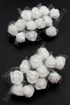 Головки цветков "Розочка" на веточке с сеточкой, 144 шт (SF-043), белый №1