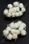 Головки цветков "Розочка" на веточке с сеточкой, 144 шт (SF-043), кремовый №2