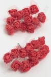 Головки цветков "Розочка" на веточке с сеточкой, 144 шт (SF-043), красный №6