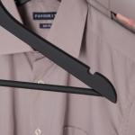 Вешалка деревянная с перекладиной, покрытие Soft-Touch, 3 шт, 44,5*1,2*23 см, цвет чёрный