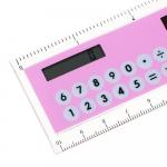 Калькулятор-линейка 8-разр.с лупой и транспортиром, солн.питание, 4,5х13,3 см, 4 цвета
