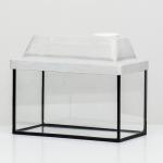 Аквариум прямоугольный с крышкой, 5 литров, 25 x 13 x 15,5/18 см, БЕЛЕНЫЙ ДУБ