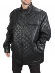 198-1 BLACK Куртка из эко-кожи мужская (50 гр. синтепон)