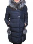 029 Пальто зимнее женское (холлофайбер, натуральный мех чернобурки)