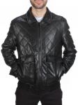 156 BLACK Куртка из эко-кожи мужская (50 гр. синтепон)