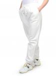 M041 WHITE Брюки спортивные женские на флисе (100% хлопок) 7986