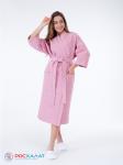Вафельный халат Кимоно унисекс "Ромбы" пудрово-розовый В-12 (102)