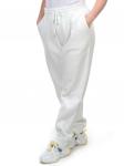 M061 WHITE Брюки спортивные женские на флисе (100% хлопок) 7986