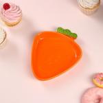 Тарелка "Морковь", керамика, оранжевая, 18 см, Иран