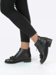 01-CA104-1 BLACK Ботинки демисезонные (натуральная кожа, байка)