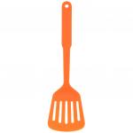 "Гурман колор" Лопатка кулинарная с прорезями пластмассовая для тефлоновой посуды 31,5х8,8см, цвет - оранжевый (Китай)