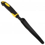 "Иволга" Корнеудалитель 34,5х3,5х3,5 см, сталь А3, окрашенная, цвет - черный матовый, эргономичная прорезиненная ручка с отверстием для подвешивания, цвет - черно-желтый (Китай)