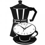 Часы настенные "Кофейник" 25х40х2 см, мягкий ход, циферблат серый, пластм. черный (Китай)