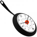 Часы настенные "Завтрак" 22х57,5 см, мягкий ход, циферблат серый, пластм. черный (Китай)